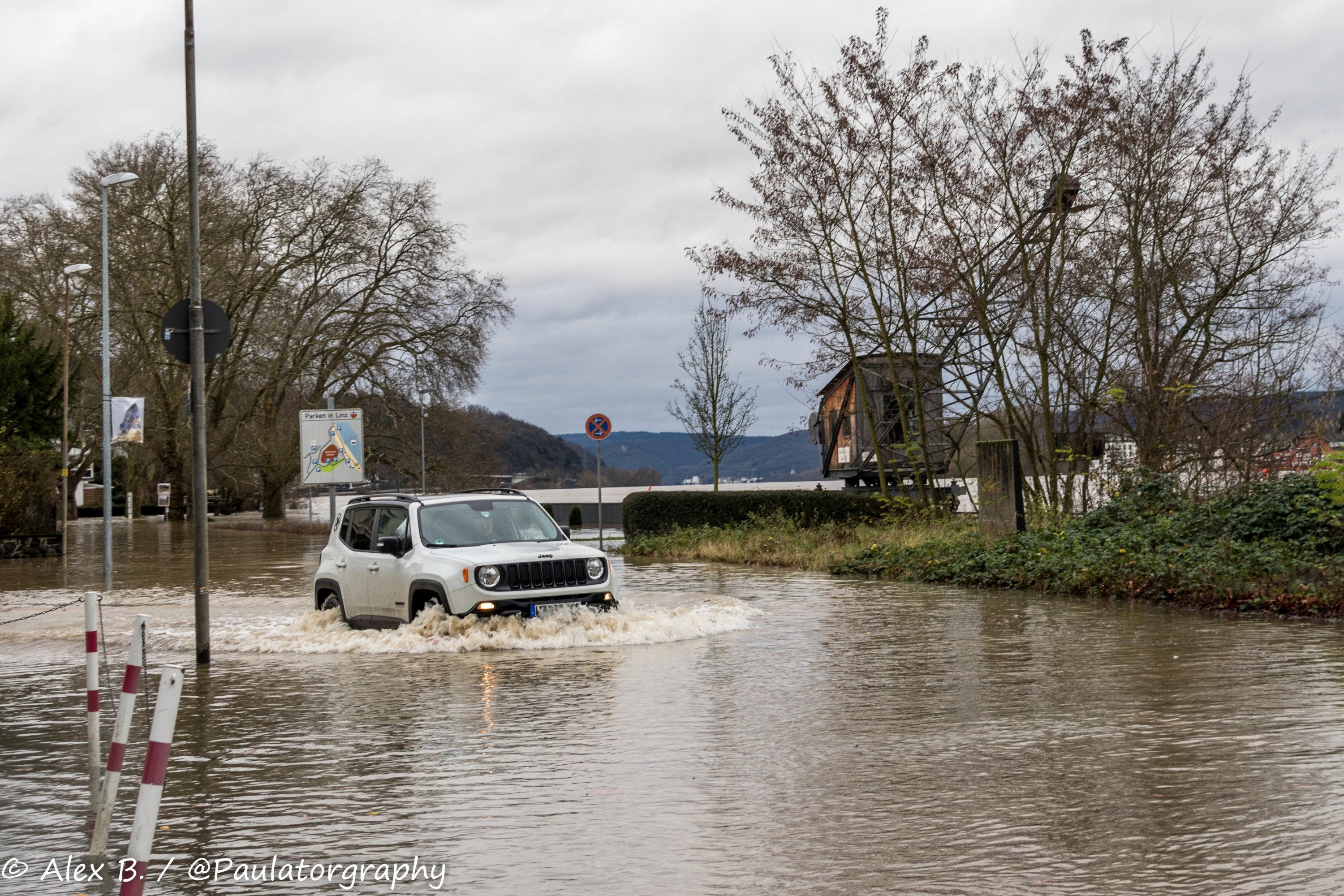 Upland im Rheinhochwasser