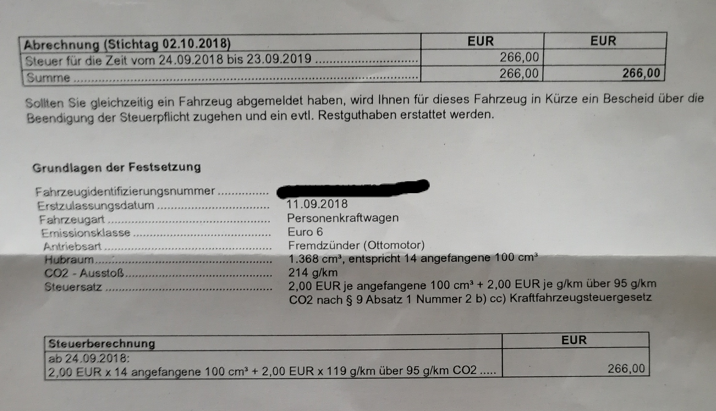 CO2 Werte, Kraftfahrzeugsteuer