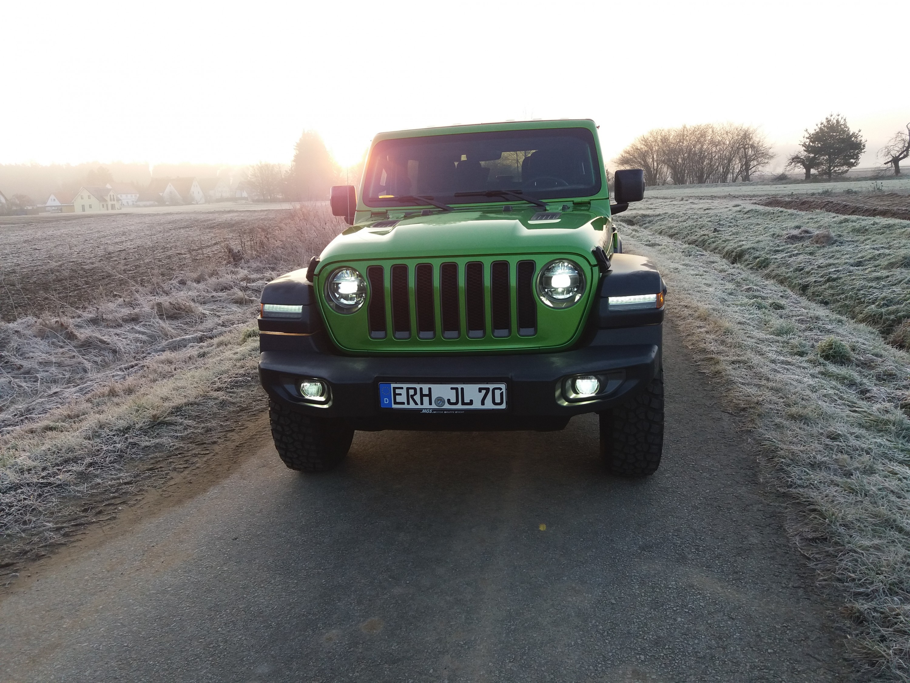 Frostiger Sonnenaufgang in Mittelfranken