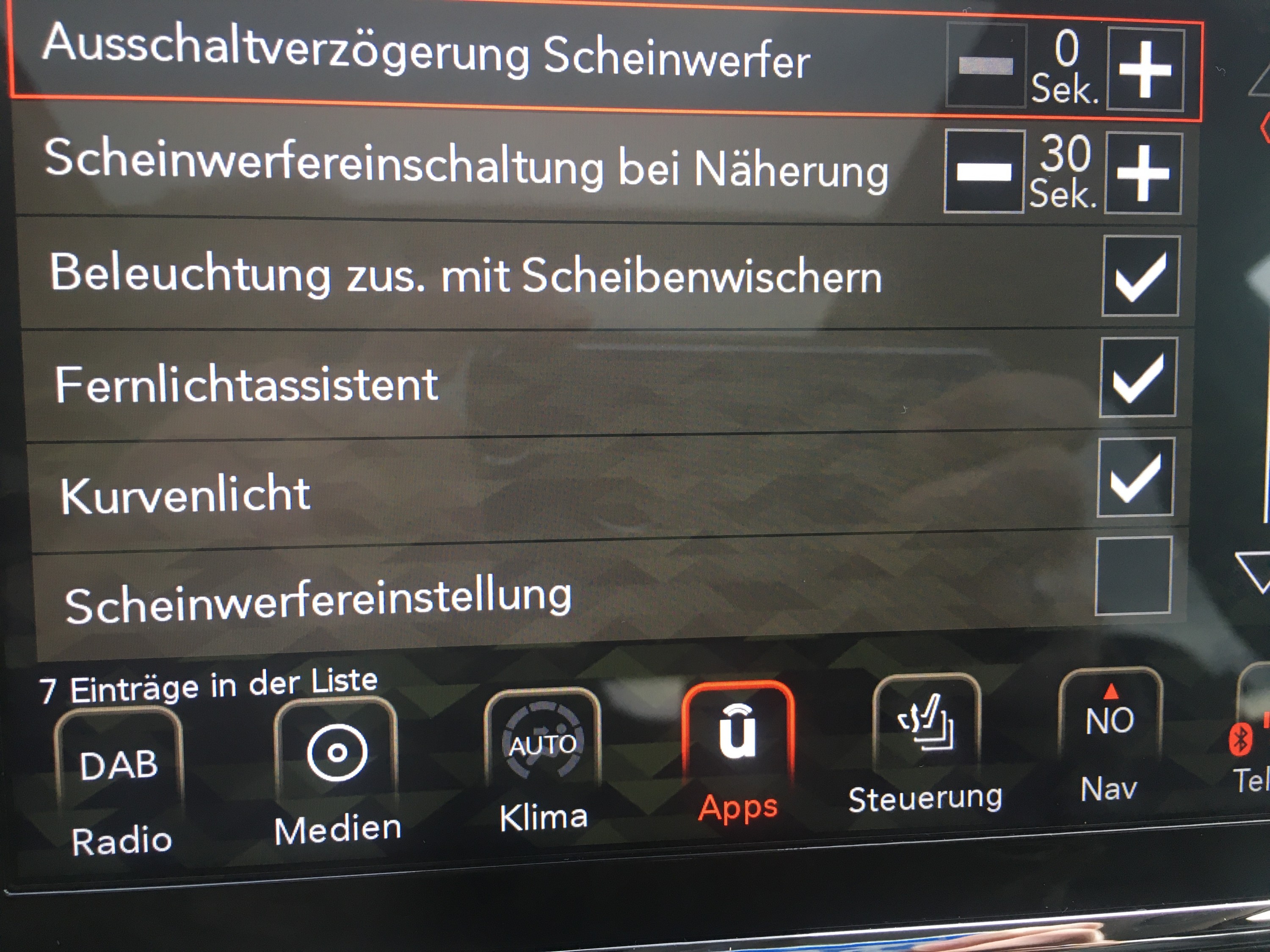 Scheinwerfereinstellung
