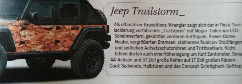 Jeep Artikel in der Autobild allrar