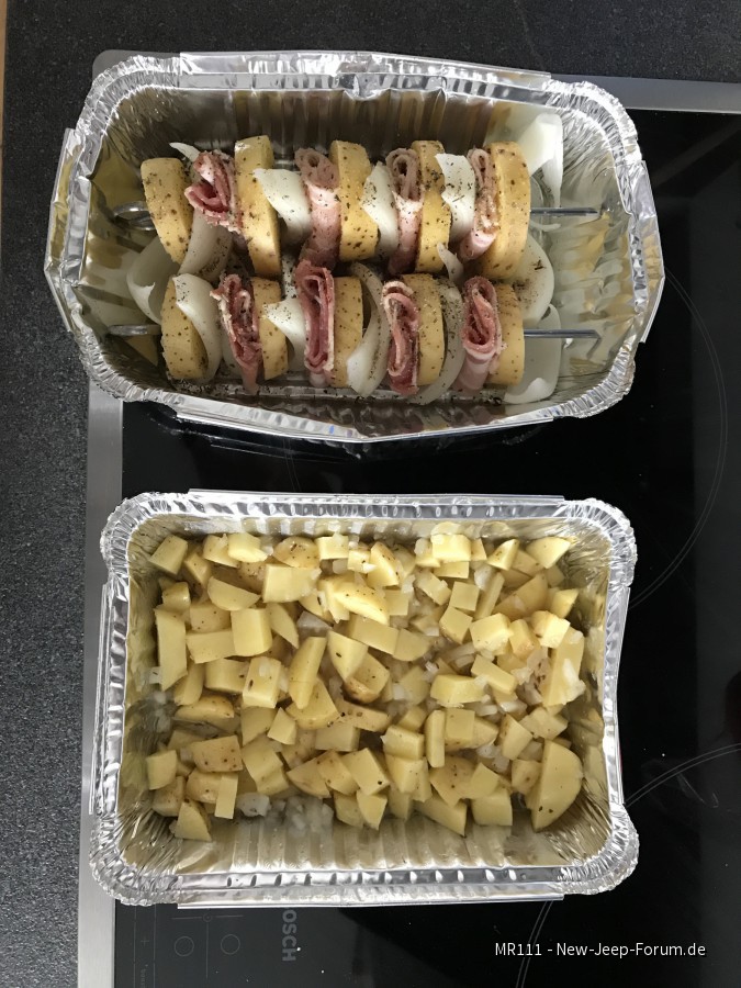 Kartoffel-Zwiebel-Speck Schaschlik